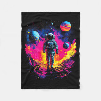 Astronaut Walking In Galaxy Outer Space Explorer S Fleecedecke