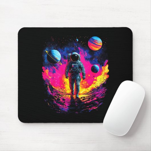 Astronaut Walking In Galaxy Outer Space Explorer S Mousepad (Mit Mouse)