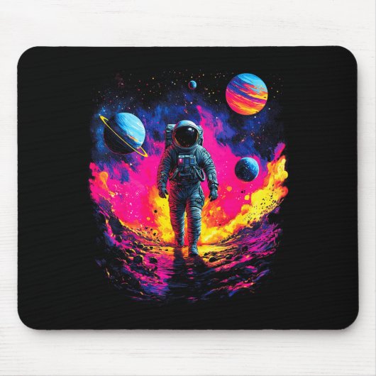 Astronaut Walking In Galaxy Outer Space Explorer S Mousepad (Vorne)