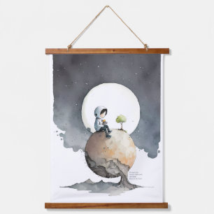 Astronaut Wandteppich Mit Holzrahmen