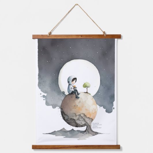 Astronaut Wandteppich Mit Holzrahmen (Vorderseite)