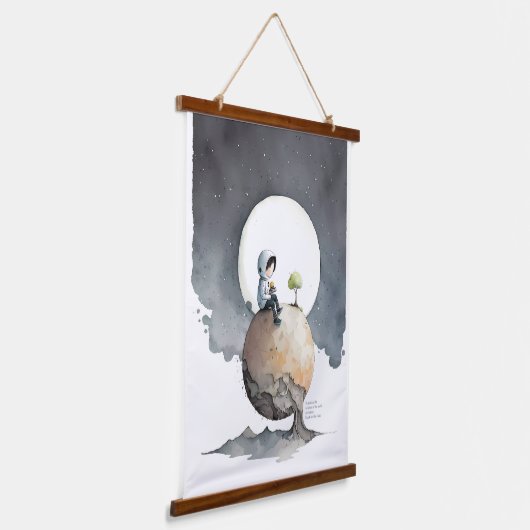 Astronaut Wandteppich Mit Holzrahmen (Gewinkelt)