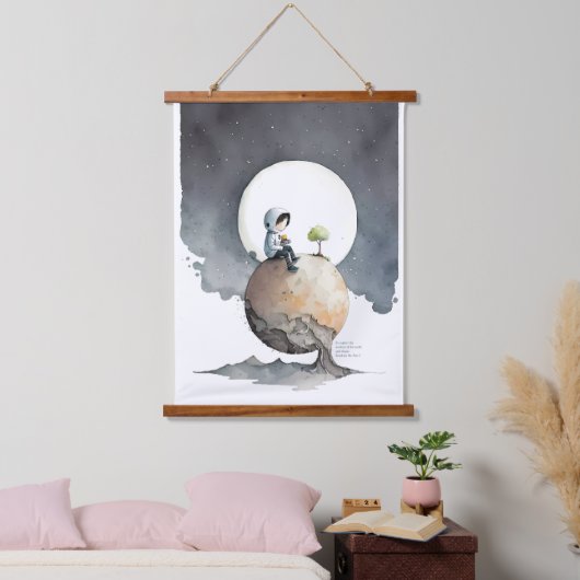 Astronaut Wandteppich Mit Holzrahmen (Schlafzimmer)