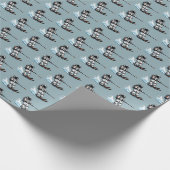 Astronaut Wasserskilauf Geschenkpapier (Ecke)