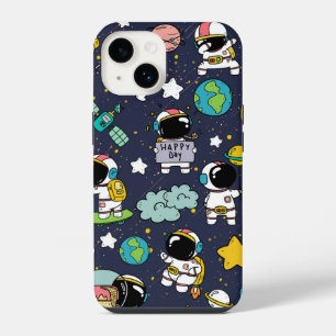 Astronaut Weltraum Cartoon iPhone 14 Hülle