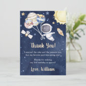 Astronaut Weltraum Geburtstag Danke Karte (Stehend Vorderseite)