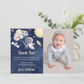 Astronaut Weltraum Geburtstag Danke Karte (Stehend Vorderseite)