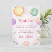 Astronaut Weltraum Geburtstag Danke Karte (Stehend Vorderseite)