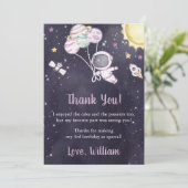 Astronaut Weltraum Geburtstag Danke Karte (Stehend Vorderseite)