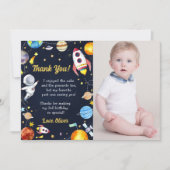 Astronaut Weltraum Geburtstag Danke Karte (Vorderseite)