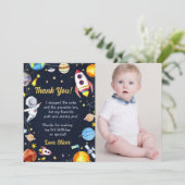 Astronaut Weltraum Geburtstag Danke Karte (Stehend Vorderseite)