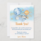 Astronaut Weltraum Geburtstag Danke Karte (Vorderseite)