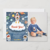 Astronaut Weltraum Geburtstag Danke Karte (Vorderseite)