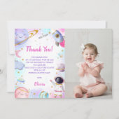 Astronaut Weltraum Geburtstag Danke Karte (Vorderseite)