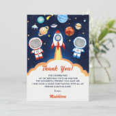 Astronaut Weltraum Geburtstag Danke Karte (Stehend Vorderseite)