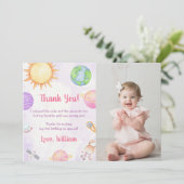 Astronaut Weltraum Geburtstag Danke Karte (Stehend Vorderseite)