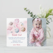 Astronaut Weltraum Geburtstag Danke Karte (Stehend Vorderseite)