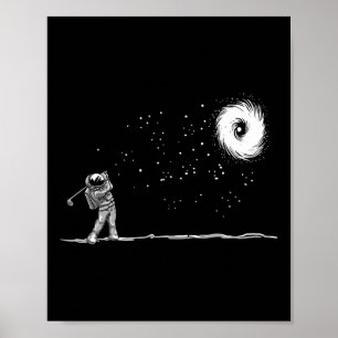 Astronaut Weltraum Golfspieler Lustig Galaxy Weltr Poster
