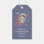 Astronaut Weltraum Junge Geburtstag Danke Geschenkanhänger (Vorderseite)