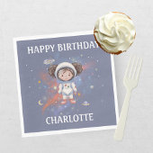 Astronaut Weltraum Mädchen Geburtstag Serviette