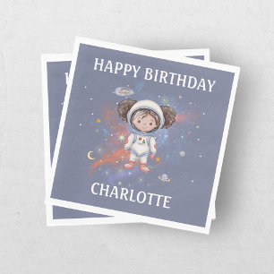 Astronaut Weltraum Mädchen Geburtstag Serviette