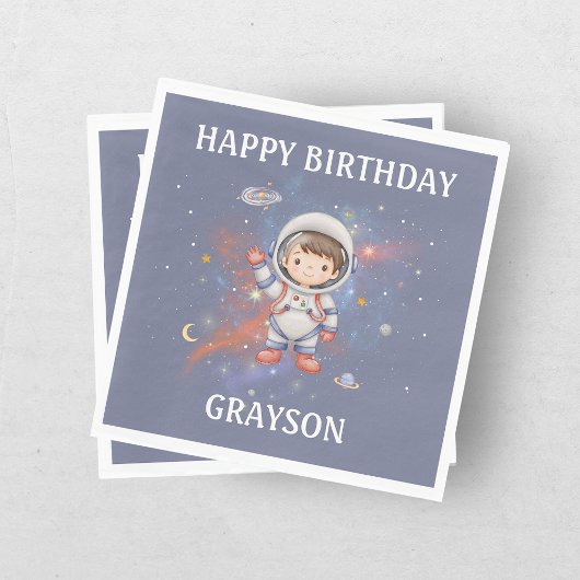Astronaut Weltraum Mädchen Geburtstag Serviette