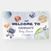 Astronaut Weltraumjunge Babydusche Willkommen Banner (Horizontal)