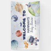 Astronaut Weltraumjunge Babydusche Willkommen Banner (Vertikal)