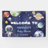 Astronaut Weltraumjunge Babydusche Willkommen Banner (Horizontal)
