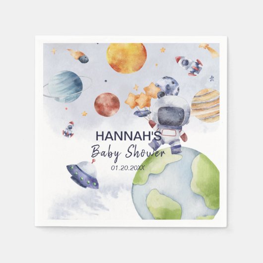 Astronaut Weltraumjunge Party Serviette (Vorderseite)