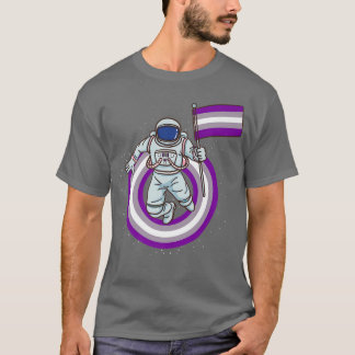 Astronaut With Grayseual Pride Flag T-Shirt