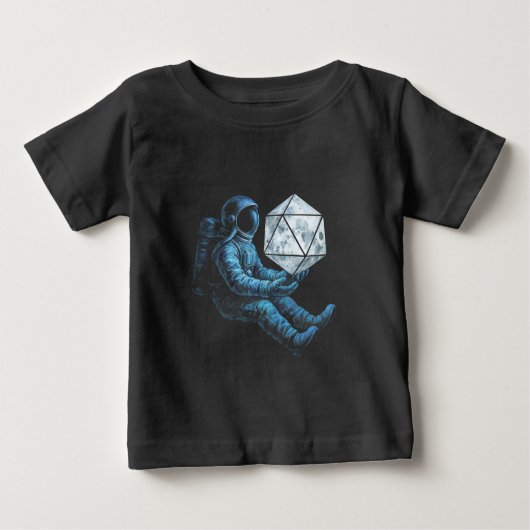 Astronaut with Moon Dice Baby T-shirt (Vorderseite)