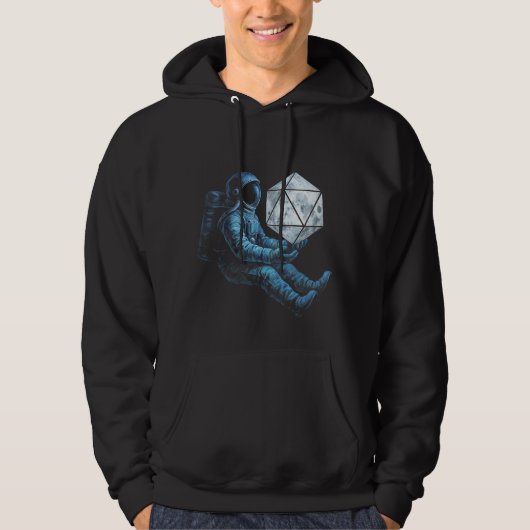 Astronaut with Moon Dice Hoodie (Vorderseite)