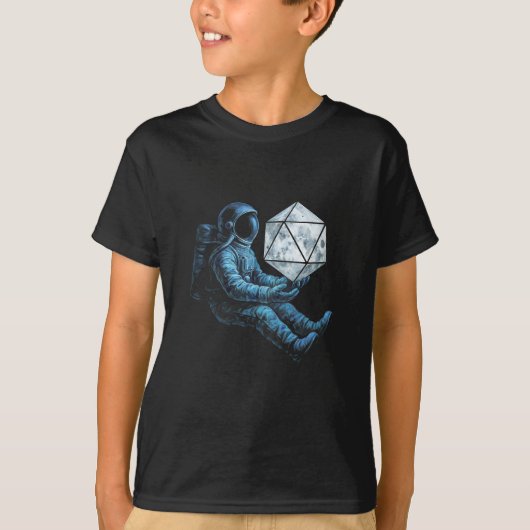 Astronaut with Moon Dice T-Shirt (Vorderseite)