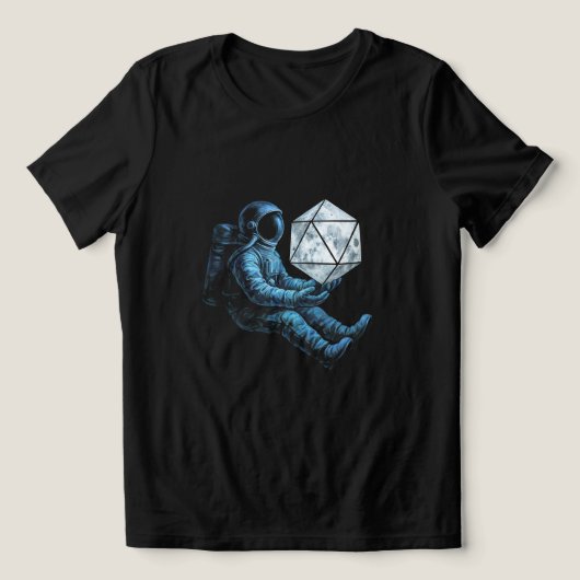 Astronaut with Moon Dice Tri-Blend Shirt (Design Vorderseite)
