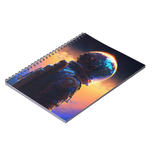 Astronaut World Discovery Painting Human Universe Notizblock (Linke Seite)