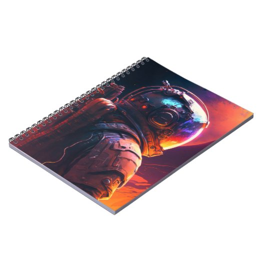 Astronaut World Discovery Painting Human Universe Notizblock (Linke Seite)