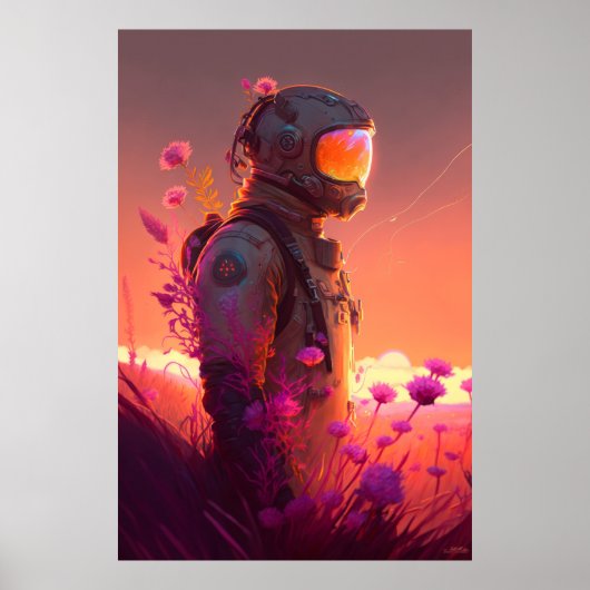 Astronaut World Discovery Painting Human Universe Poster (Vorne)