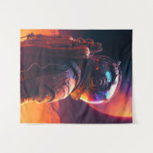 Astronaut World Discovery Painting Human Universe Wandteppich (Vorderseite (Horizontal))