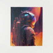 Astronaut World Discovery Painting Human Universe Wandteppich (Vorderseite)