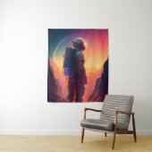 Astronaut World Discovery Painting Human Universe Wandteppich (Beispiel)