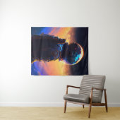 Astronaut World Discovery Painting Human Universe Wandteppich (Beispiel (Horizontal))