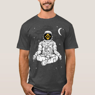 Astronaut Yoga Binance BNB-Münze zum Mondkrypto T-Shirt
