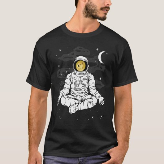 Astronaut Yoga Dogecoin Doge Coin To The Moon Cryp T-Shirt (Vorderseite)