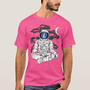 Astronaut Yoga Litecoin LTC Coin To The Moon Crypt T-Shirt