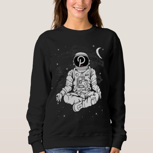 Astronaut Yoga Polkadot Dot Coin To The Moon Crypt Sweatshirt (Vorderseite)
