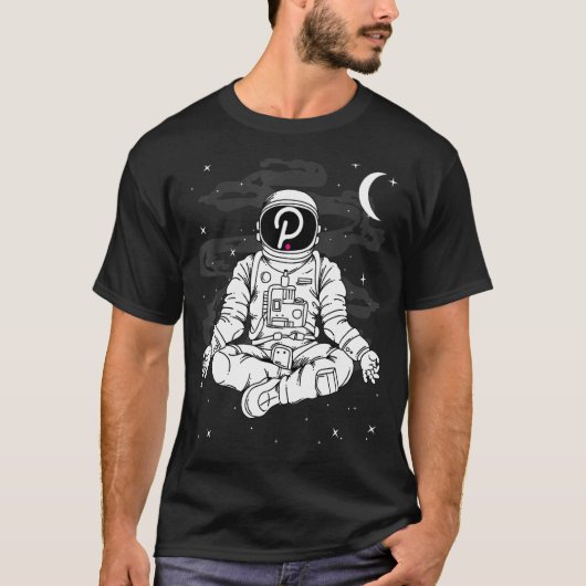 Astronaut Yoga Polkadot Dot Coin to The Moon Crypt T-Shirt (Vorderseite)