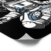 Astronaut Yoga Space Meditation Poster (Ecke)