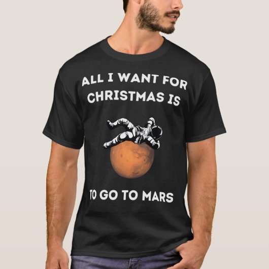 Astronaut zu Weihnachten T-Shirt (Vorderseite)