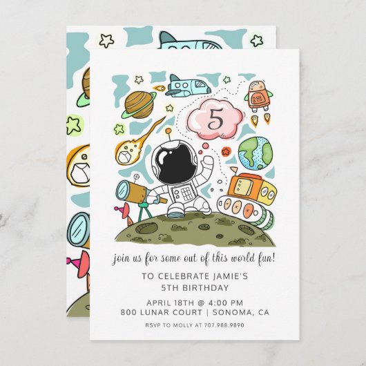 Astronaut zum ersten Geburtstag (Vorne/Hinten)